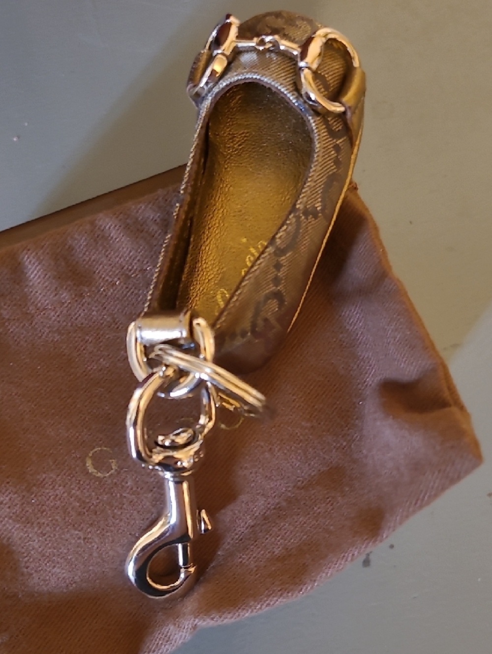 Gucci Brown Monogram Mini Bag Charm with Gold Hardware - Picture 3 of 9